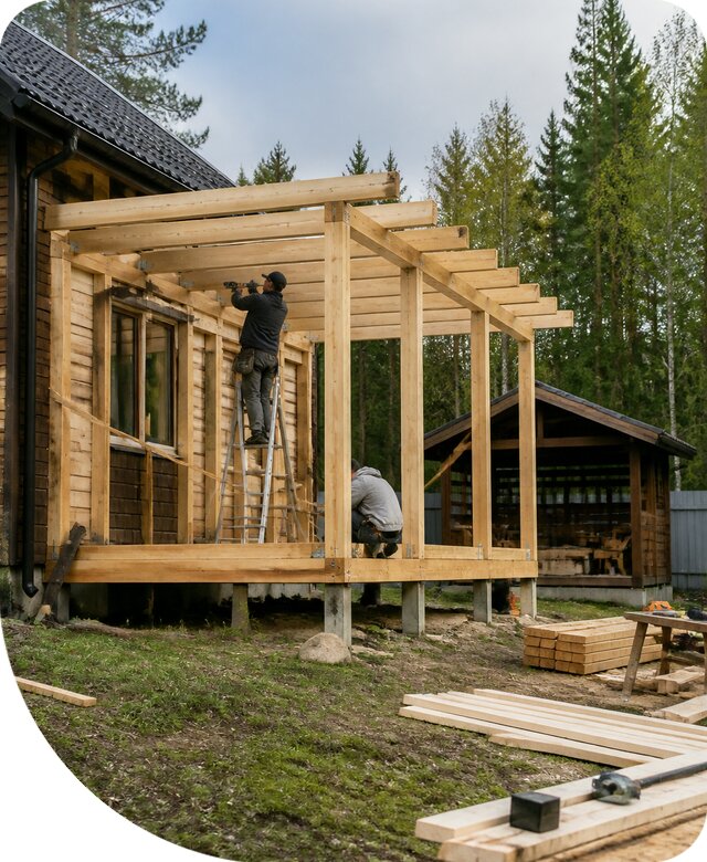 Строительство пристроек и построек на участке в Кондопоге